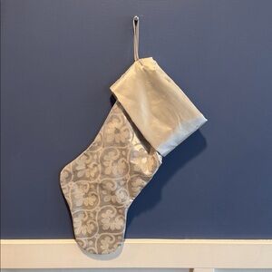 Elegant Cream Patterned Stocking glitter